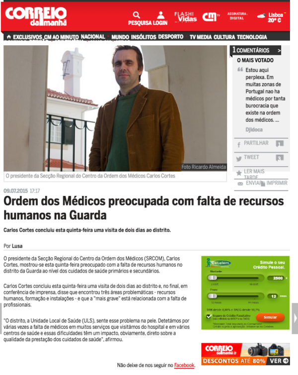 Ordem Dos M Dicos Preocupada Falta De Recursos Humanos Na Guarda